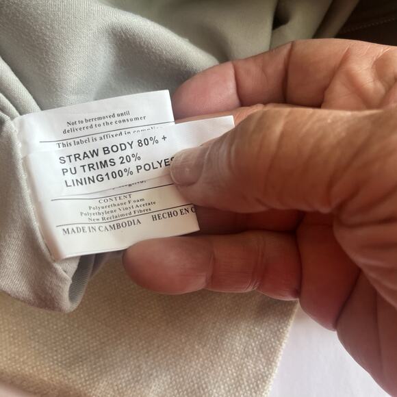 Kate & Alex Cuffaro Soft Tote Bag Tan/Brown Gold Trim 5 Compartments - Picture 9 of 13